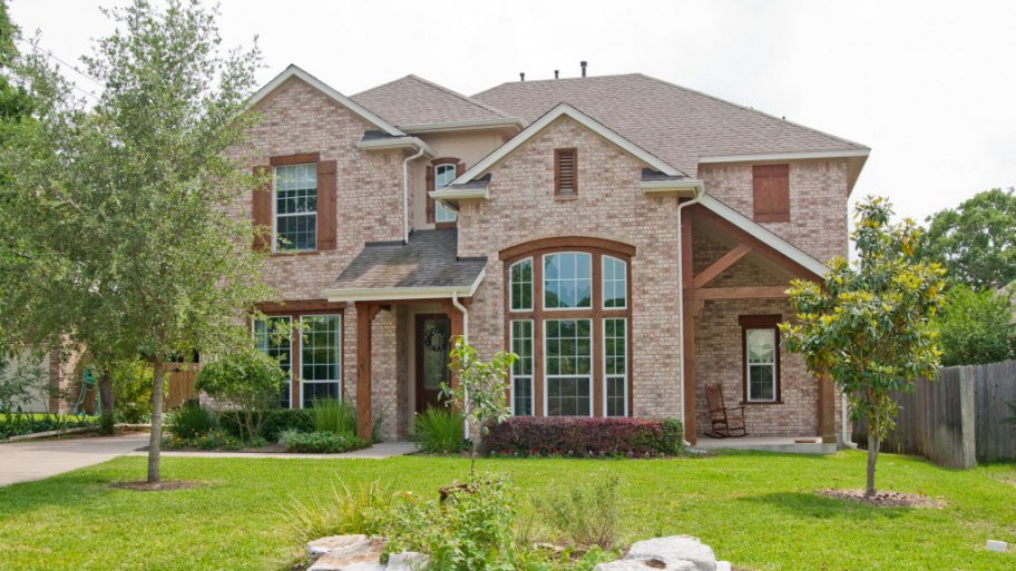 exterior of brick house